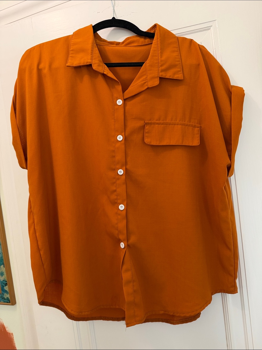 SHEIN Oversized Button-Down Shirt in Burnt Orange